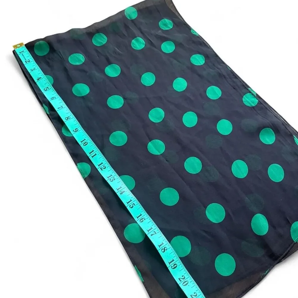 Green & navy Y2K polka dot scarf - Short Versatile Accessory